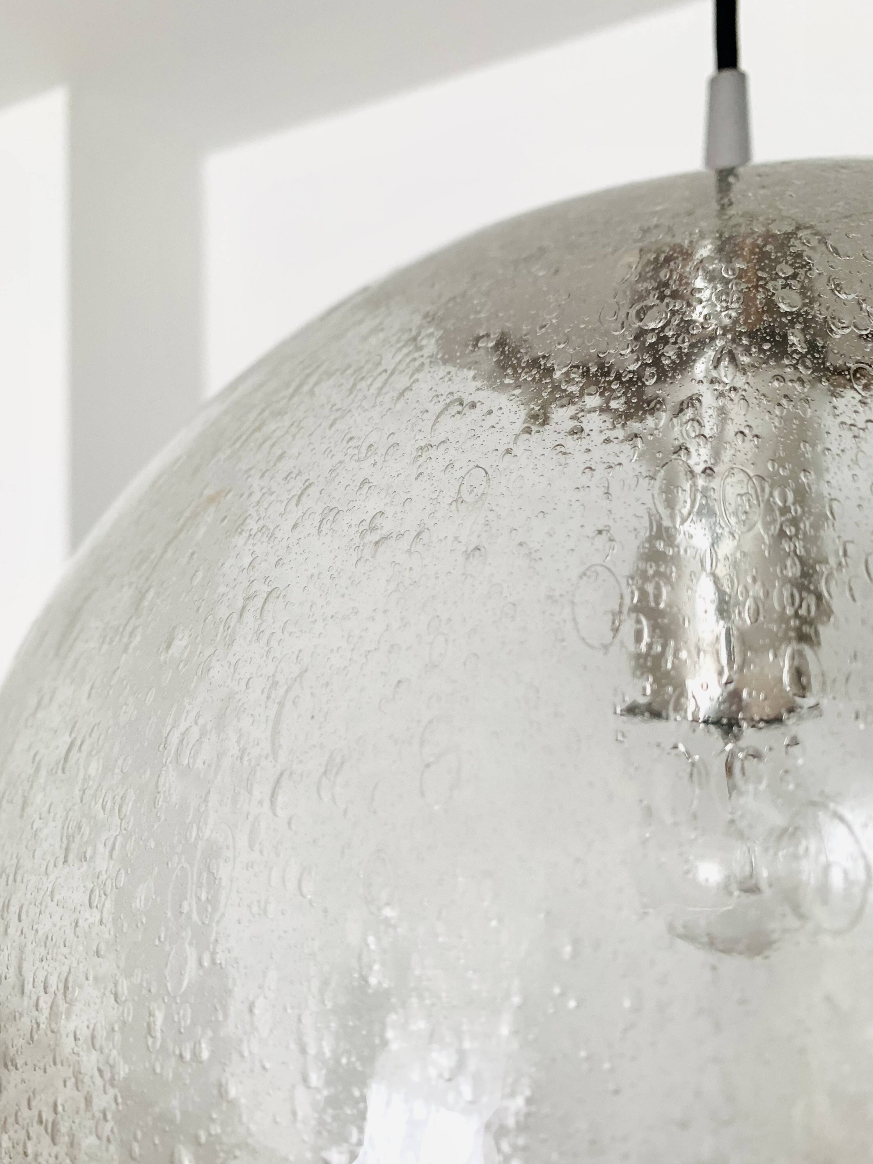 Large bubble glass pendant lamp by Peill and Putzler