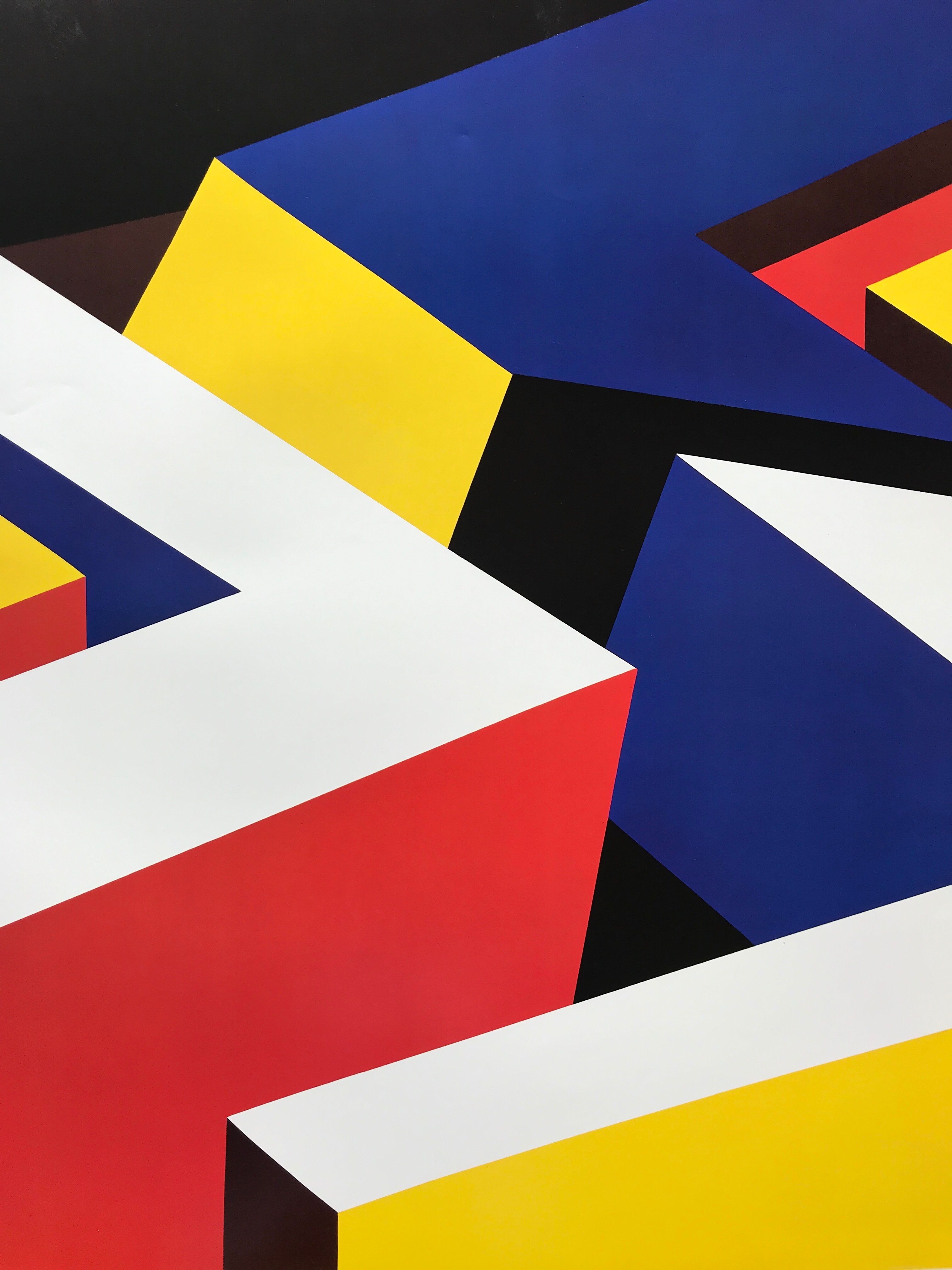 Original exhibition poster by Peter STÄMPFLI, Galerie Lelong, 1988