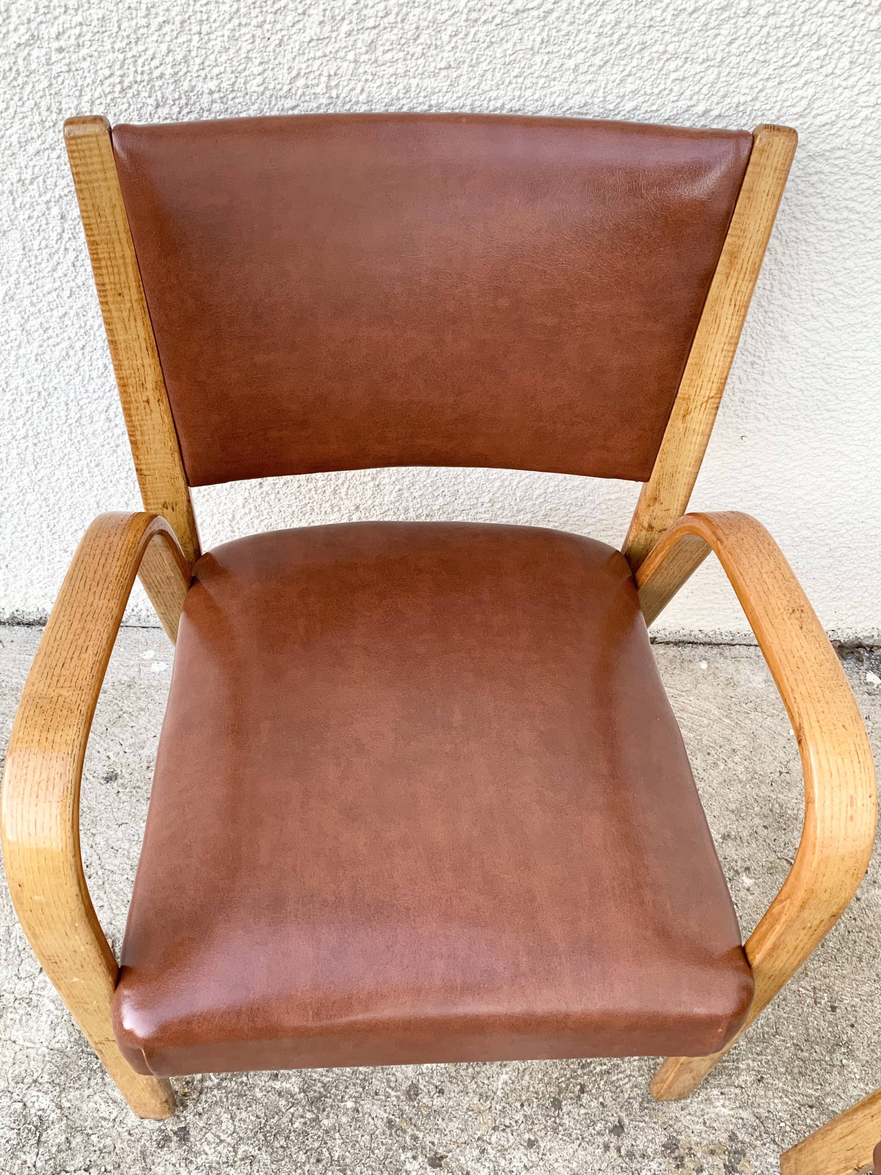 Bridge Bow Wood Armchairs 1950