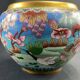 Cloisonné enamel pot cover with floral decoration with heron China Japan