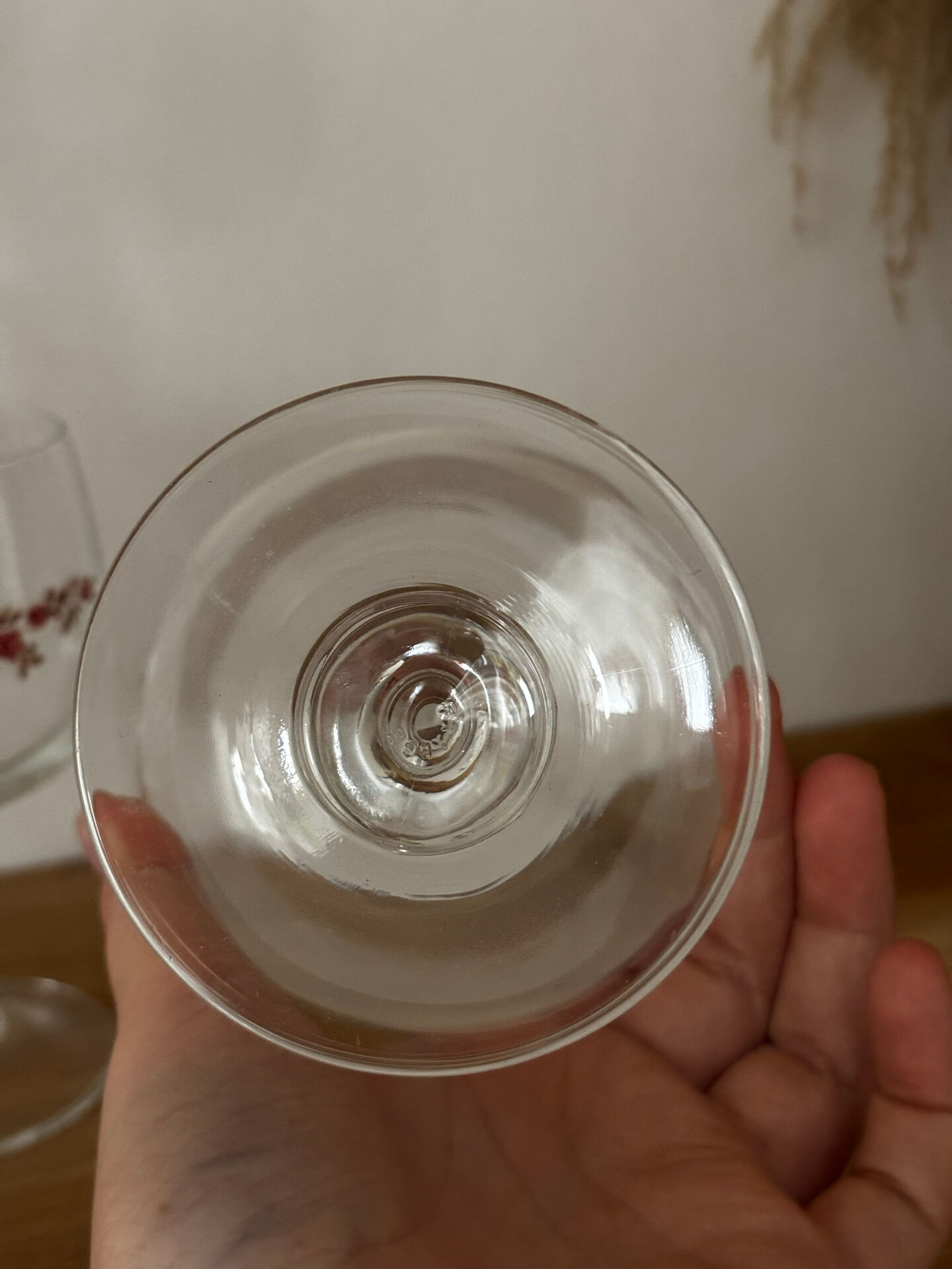 Vintage lot de 6 verres à pied Luminarc fleurs roses