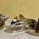 Pair of Glass and Metal Candlesticks Design 1970