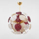 Murano Glass and Brass Sputnik Chandelier Cherry Red, White and Champagne
