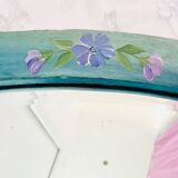 Miroir XIX ème cadre peint oval verre biseauté