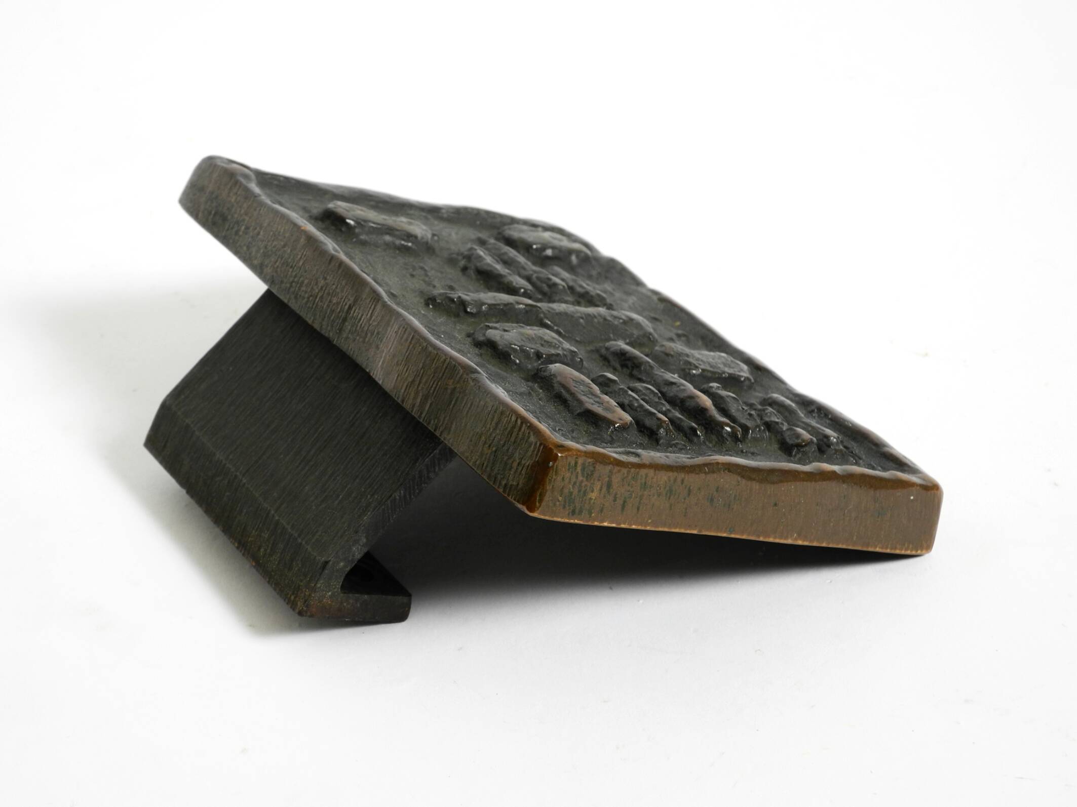 A set of solid 1970s Brutalist pull handles with letter slot and doorbell