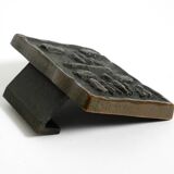 A set of solid 1970s Brutalist pull handles with letter slot and doorbell