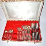 Ercuis trianon silver-plated cutlery set – 42-piece tableware with crossed ribbon design