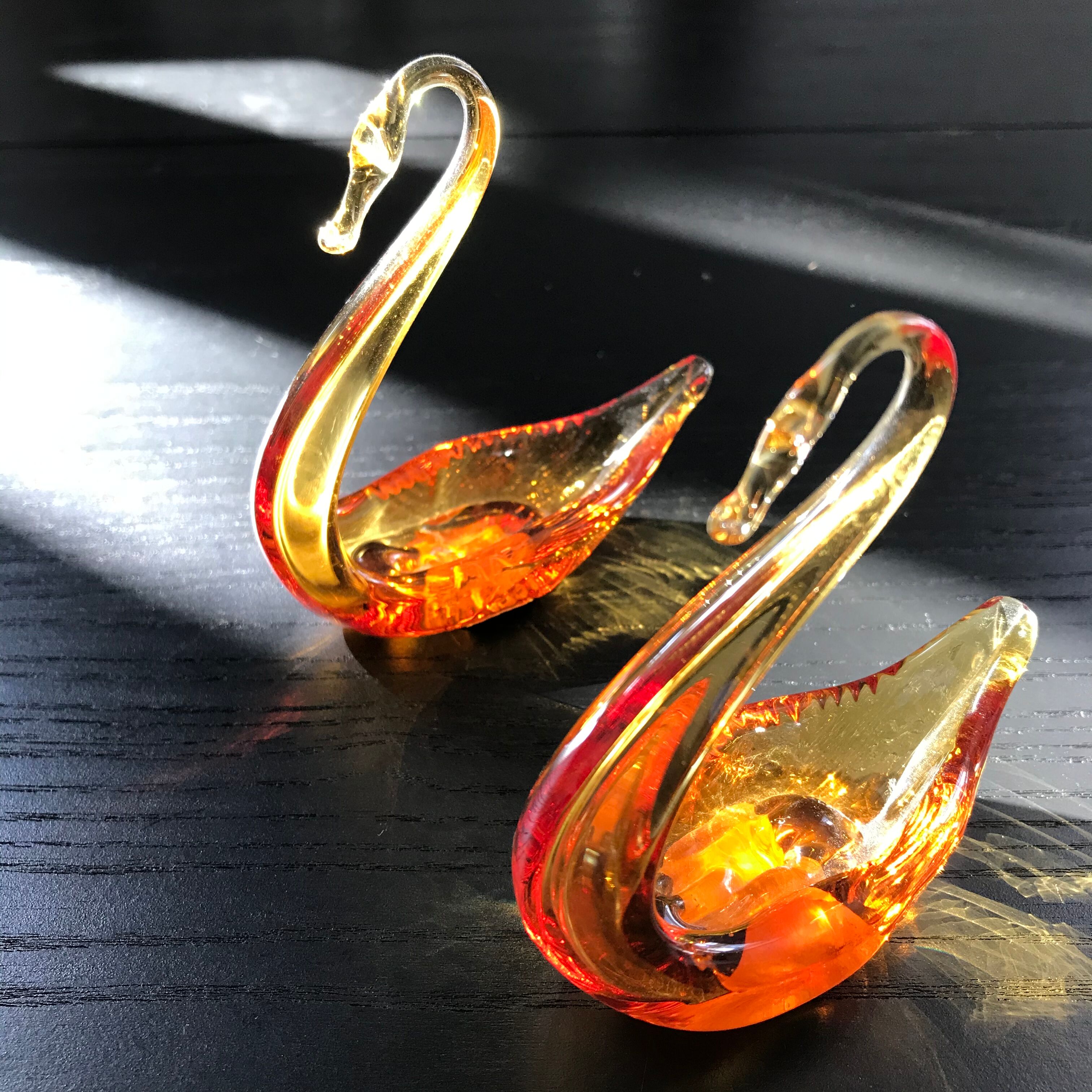 Duo of swan trinket bowl