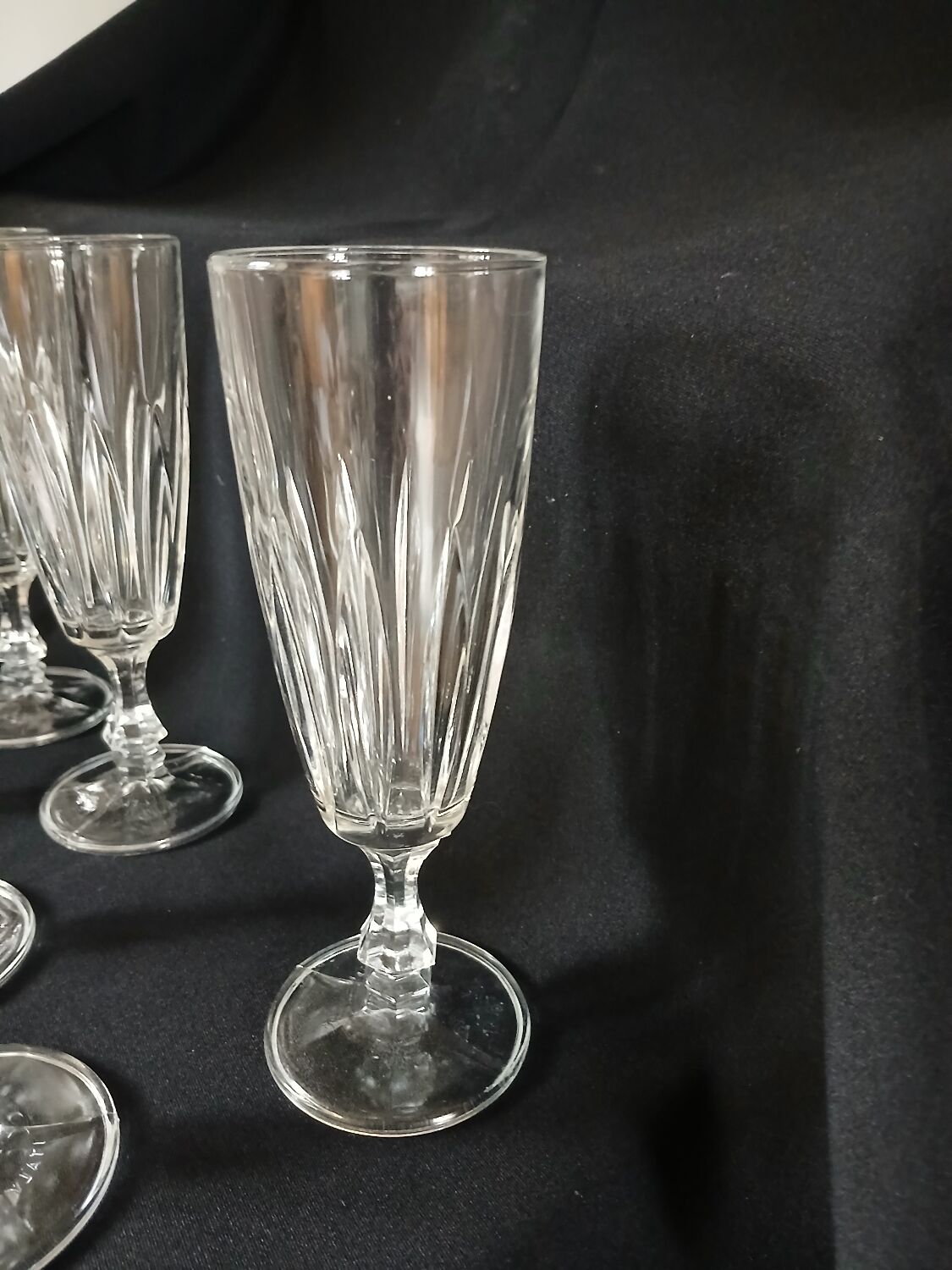 8 antique champagne flutes