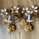 Pair of vintage Florentine wall lights in gilded metal – 1960s