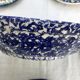 Flat hollow blue speckled Italian Vintage
