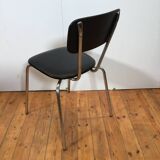 vintage chromed tubular steel stackable dining chairs