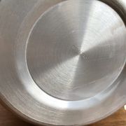 LARGE PEAR OR QUINCE IN BRUSHED ALUMINUM ICE BUCKET MADE IN ITALY AROUND 1970