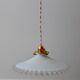 Suspension in white and transparent toothed opaline early twentieth century