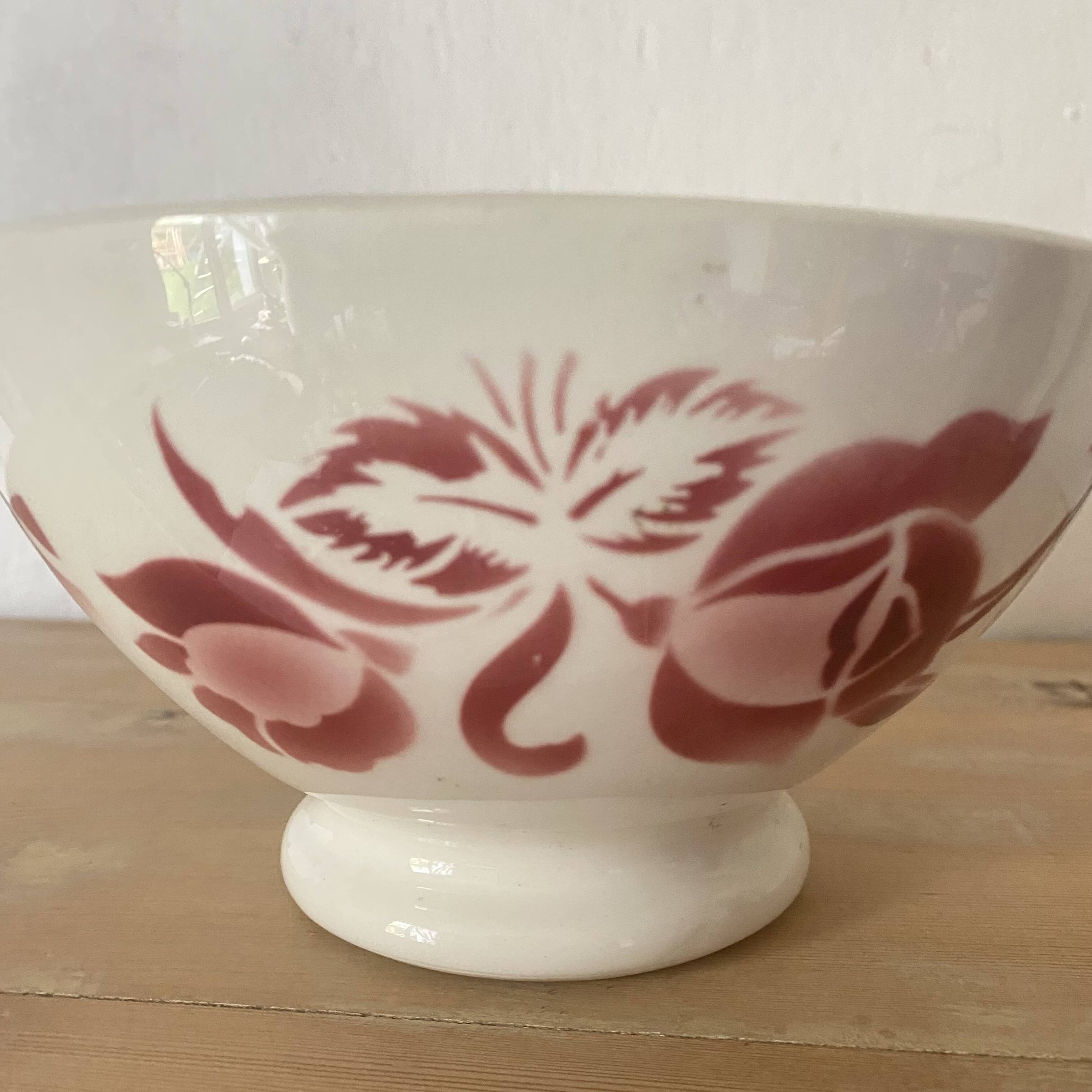 Old Digoin rose bowl