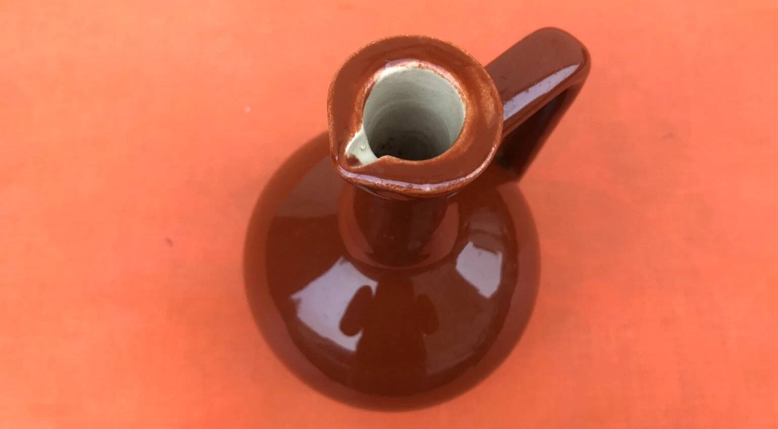 Old enamelled ceramic jug Paul Bardinet Bordeaux Registered