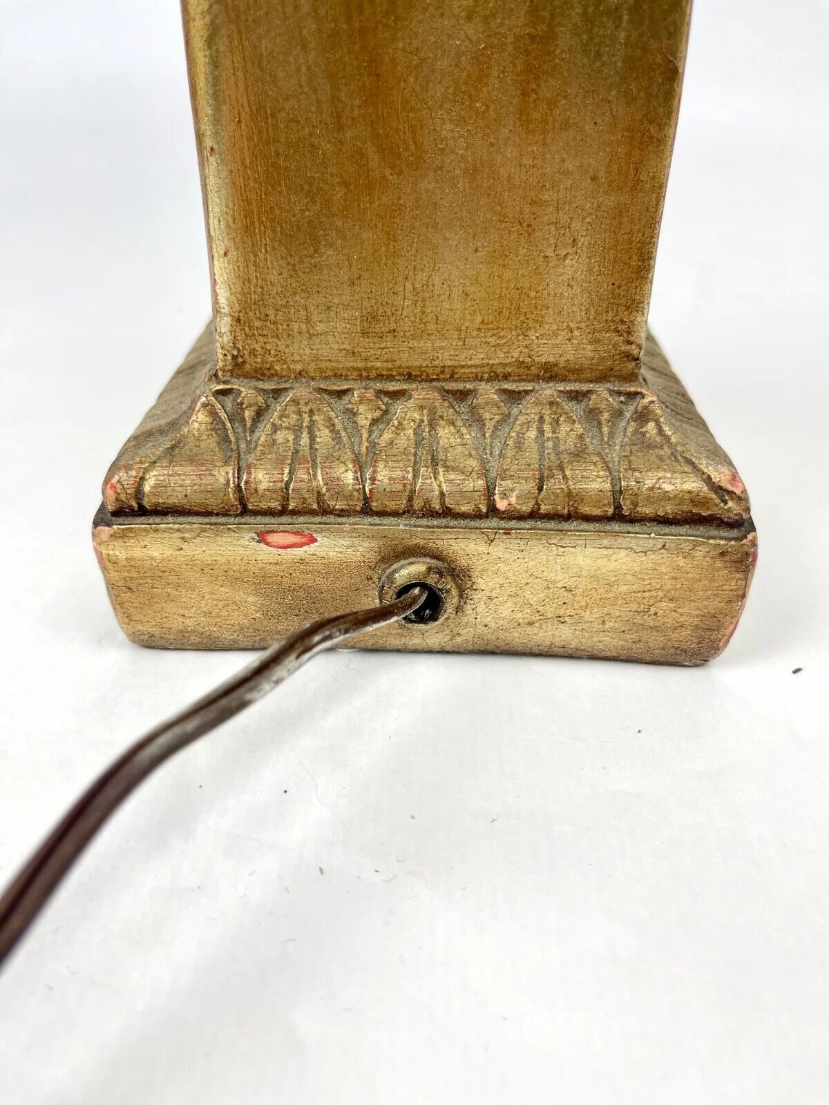 Large ceramic lamp base in a golden wood effect.