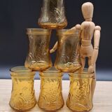 Set of 6 Italian ochre glasses