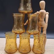 Set of 6 Italian ochre glasses