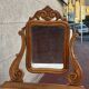 Walnut and marble dressing table, mercury mirror, circa 1850.