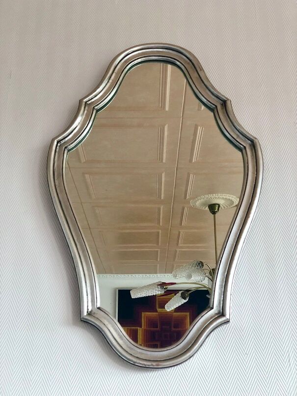 Silver baroque mirror 66x42cm