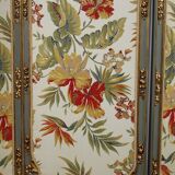 Louis XV style screen with three sheets in molded wood and embroidered fabrics