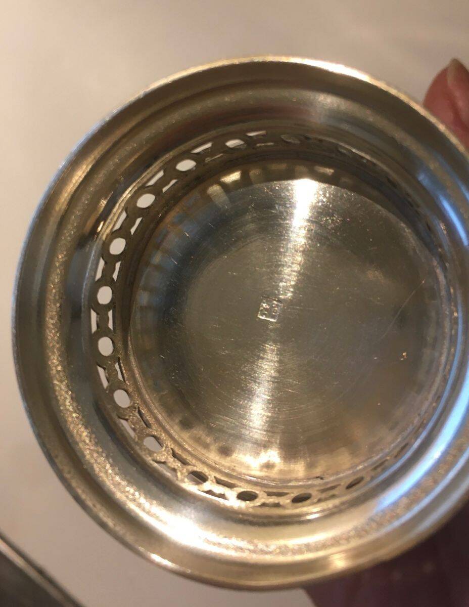 Silver-plated egg cup and tumbler set