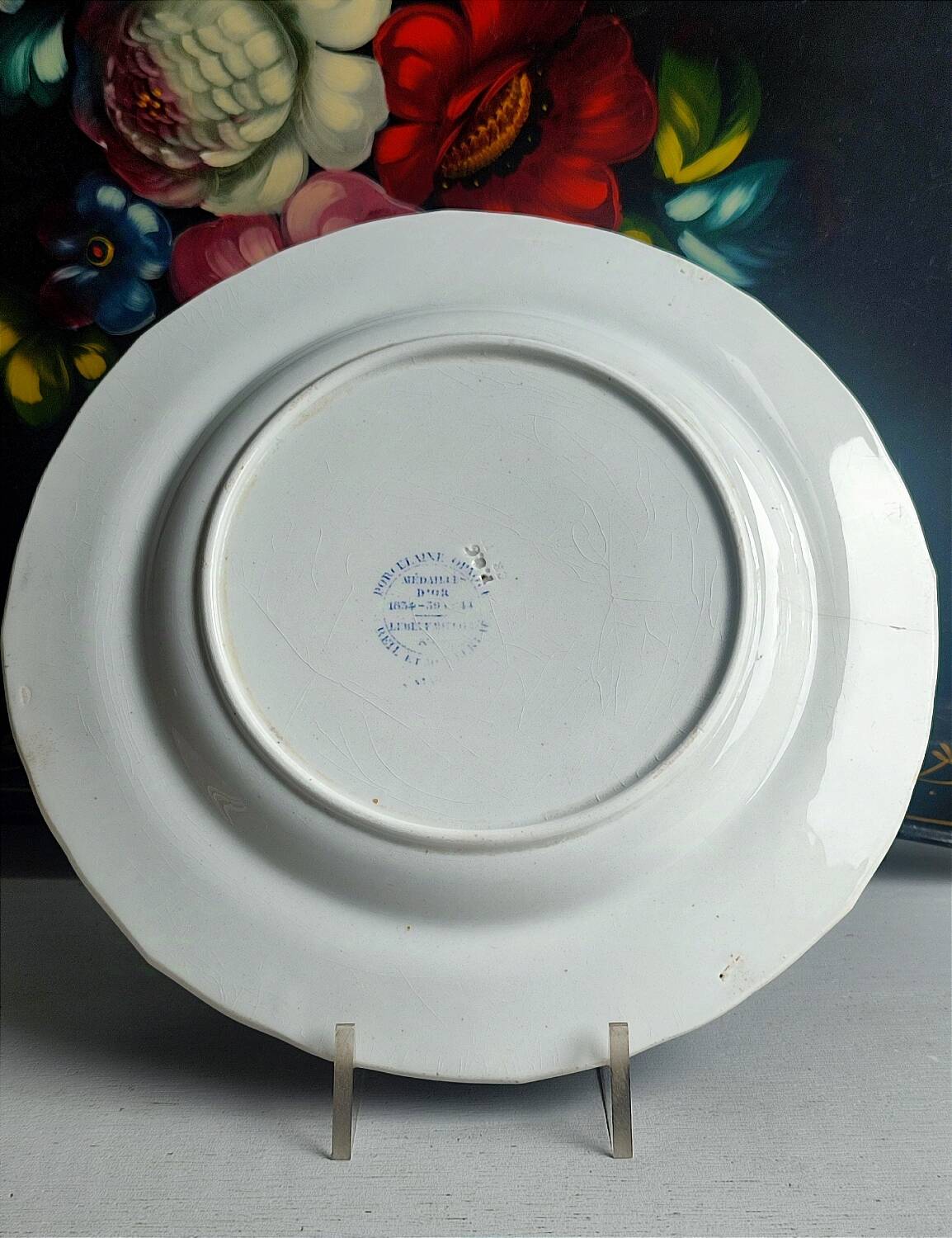 Set of 4 antique plates - Creil & Montereau - Opaque porcelain -