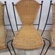 Vintage wicker and black steel chair