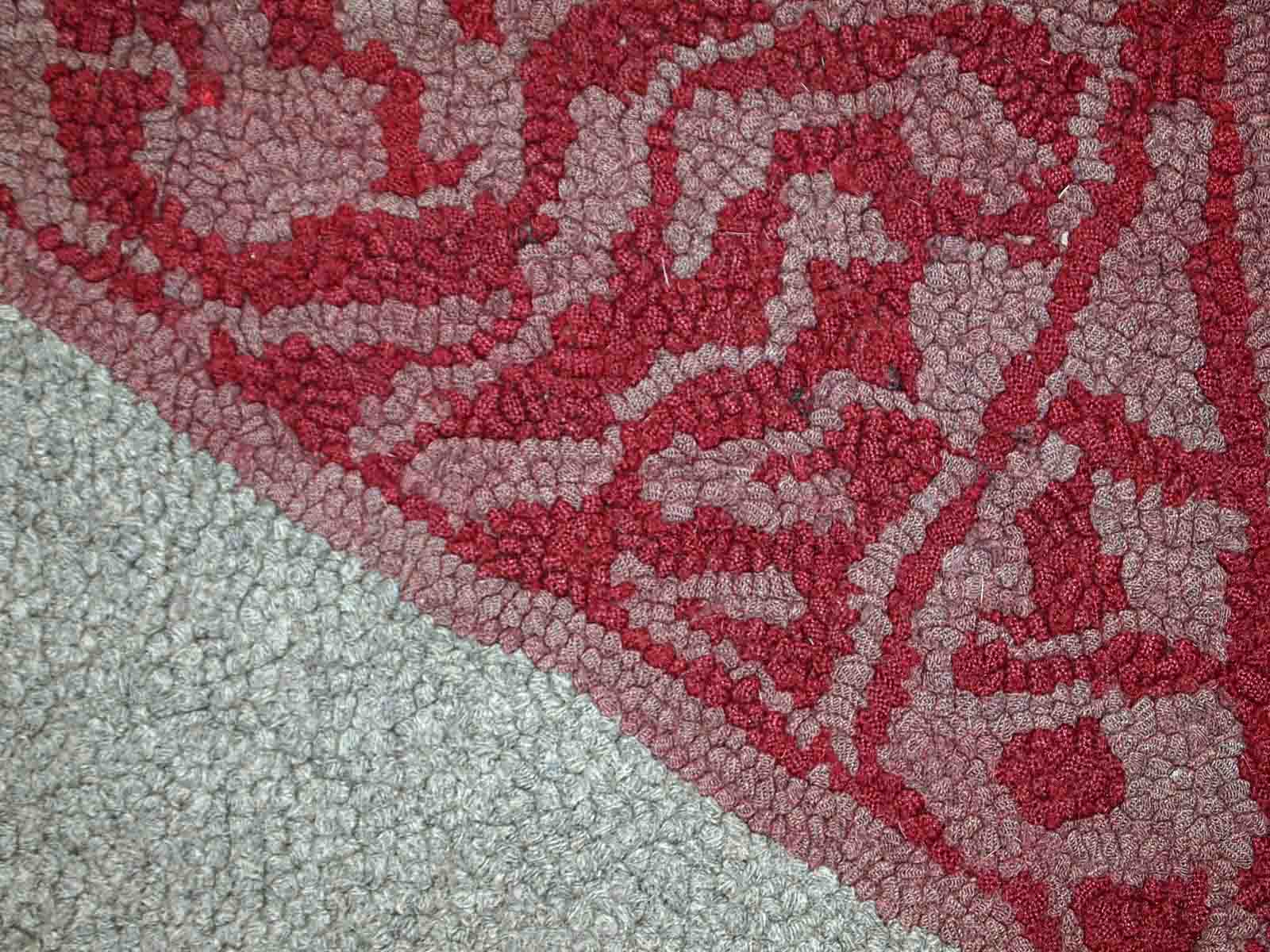 Handmade Old American Hooked Rug 1C422