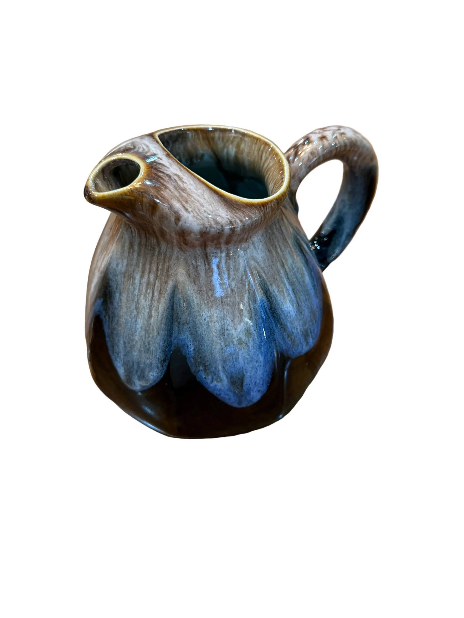 Glazed stoneware jug with spout – Decorative ceramics, France, 1970s