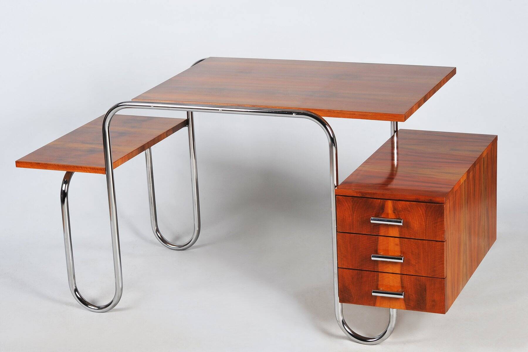 Bauhaus Walnut Writing Desk by A. Lurcat for Kovona, Czech, 1940s