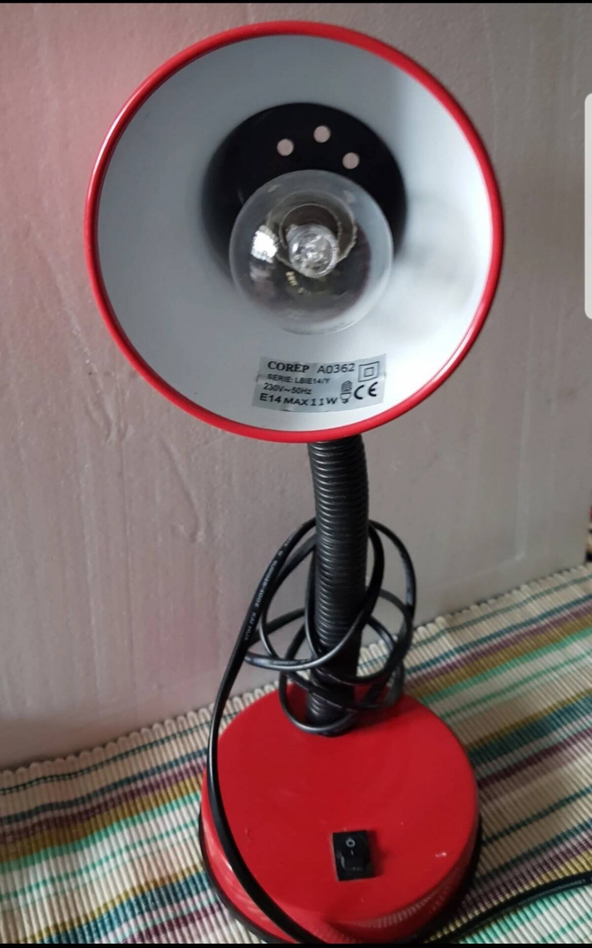 Retro red desk lamp