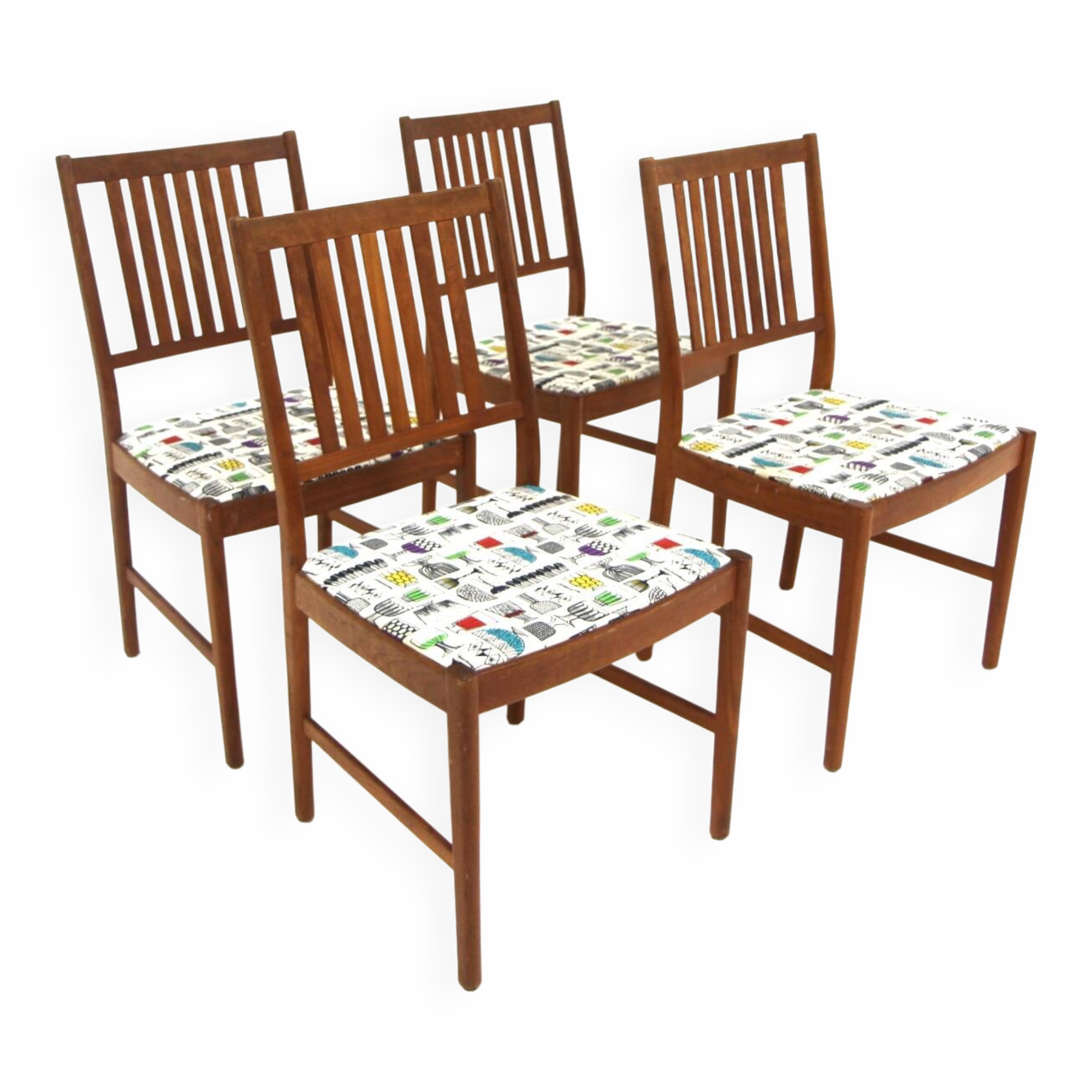4 Scandinavian teak chairs, Sweden, 1960