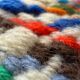 Multicoloured vintage wool rug 150x187 cm, 1970s