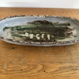Unique ceramic plate with fish decoration - signed Albert Thiry