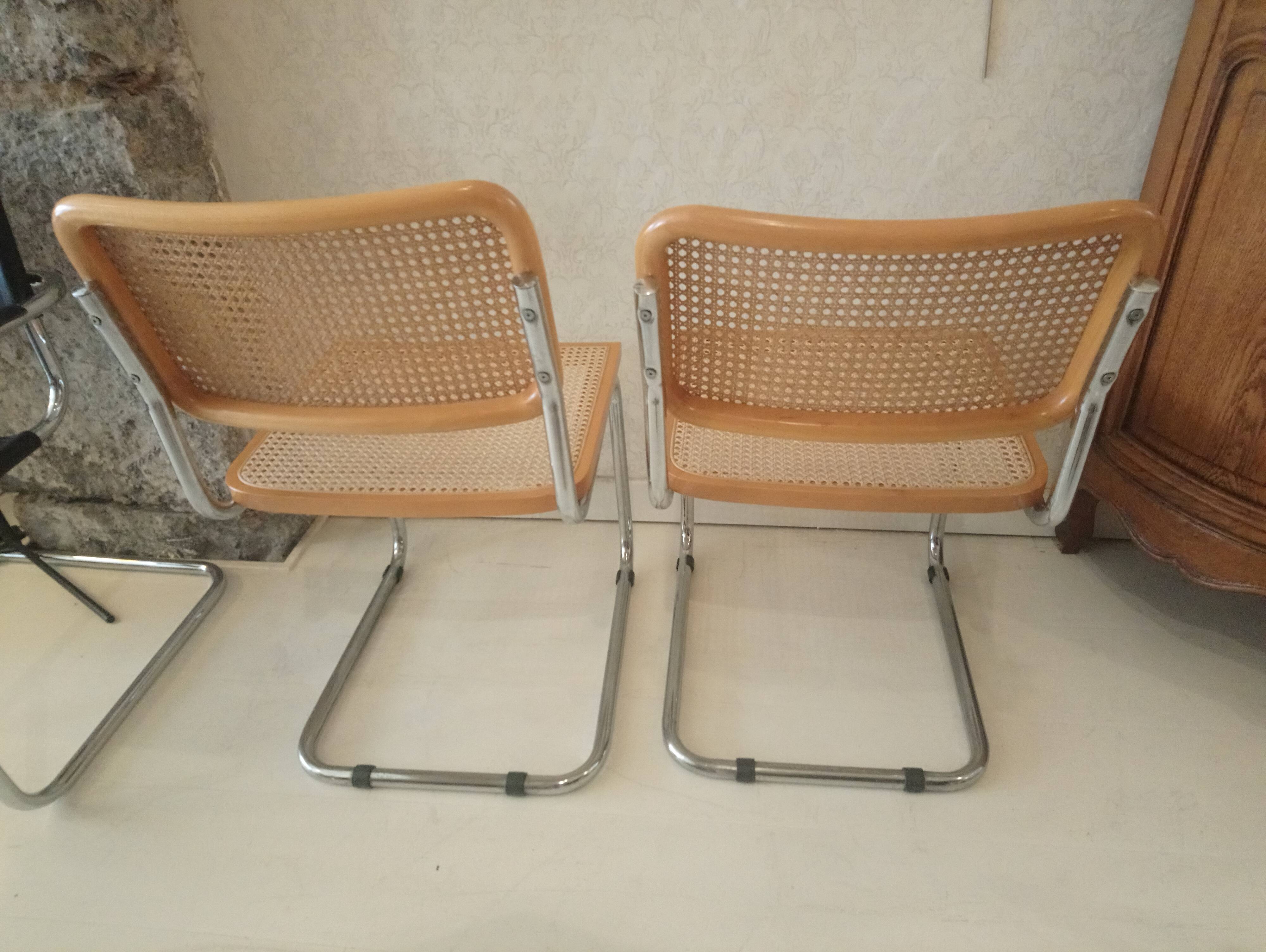 Pair of chairs B32 cesca Marcel Breuer