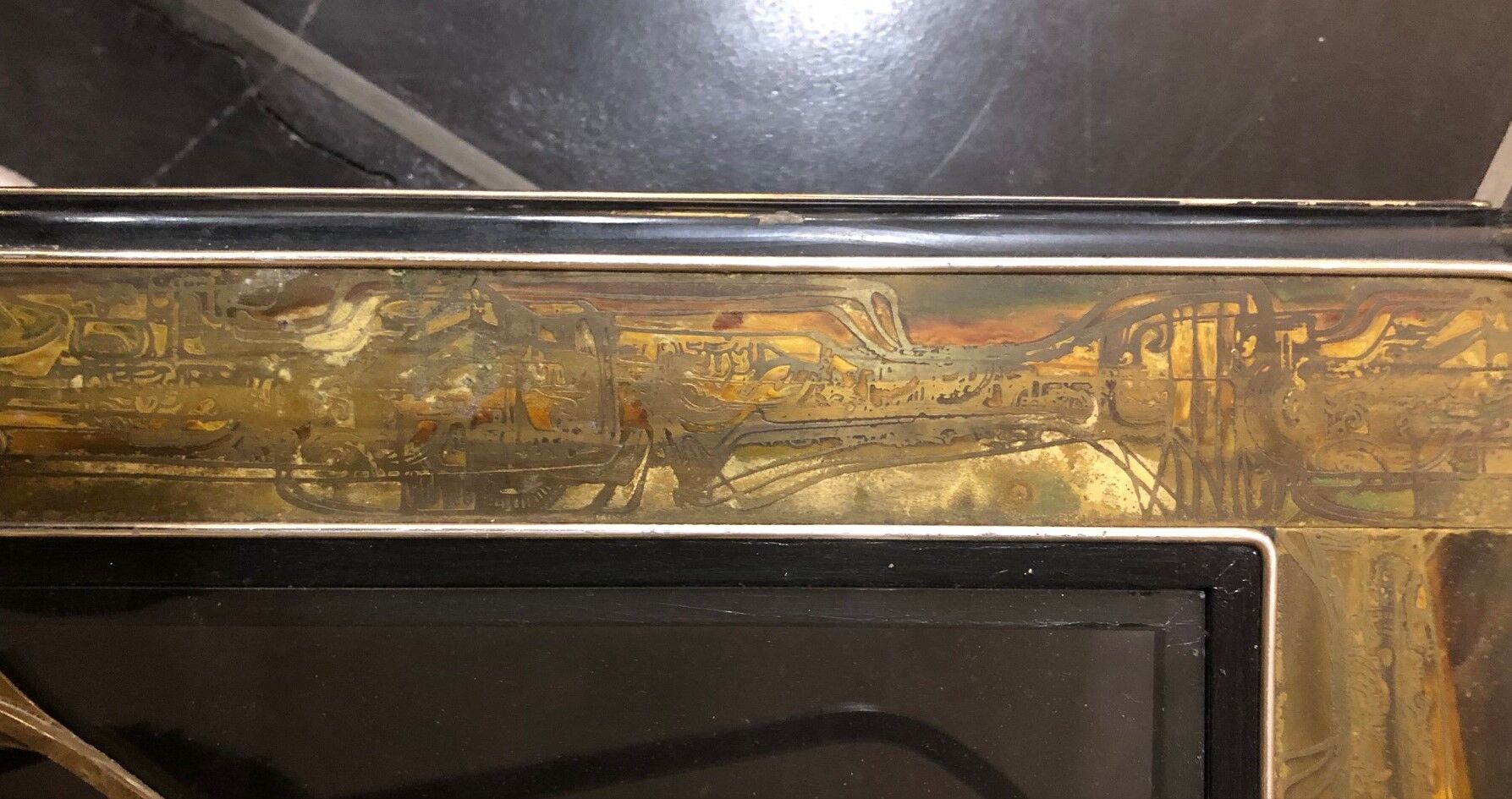 Bernhard Rohne Bronze and wood coffee table for MasterCraft