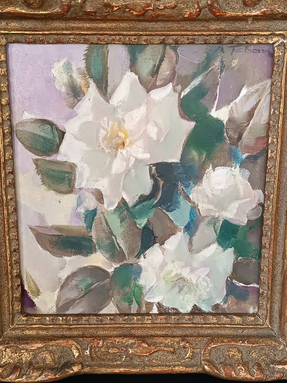 Oil painting, still life with roses