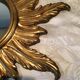 Golden wood sun mirror years 60
