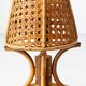 French Riviera Bamboo Rattan Table Lamps, Pair, Vienna Straw Shades, 1960s
