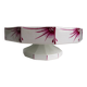 Compotier–Vintage serving plate-Cake dish–Dark pink red art deco patterns - octagonal shape
