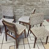 Set of 4 vintage Scandinavian teak chairs from the 1960s.