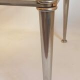 Table basse acier et verre trempé Années 70
