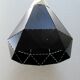 Two pendant lamps design black iron and light wood