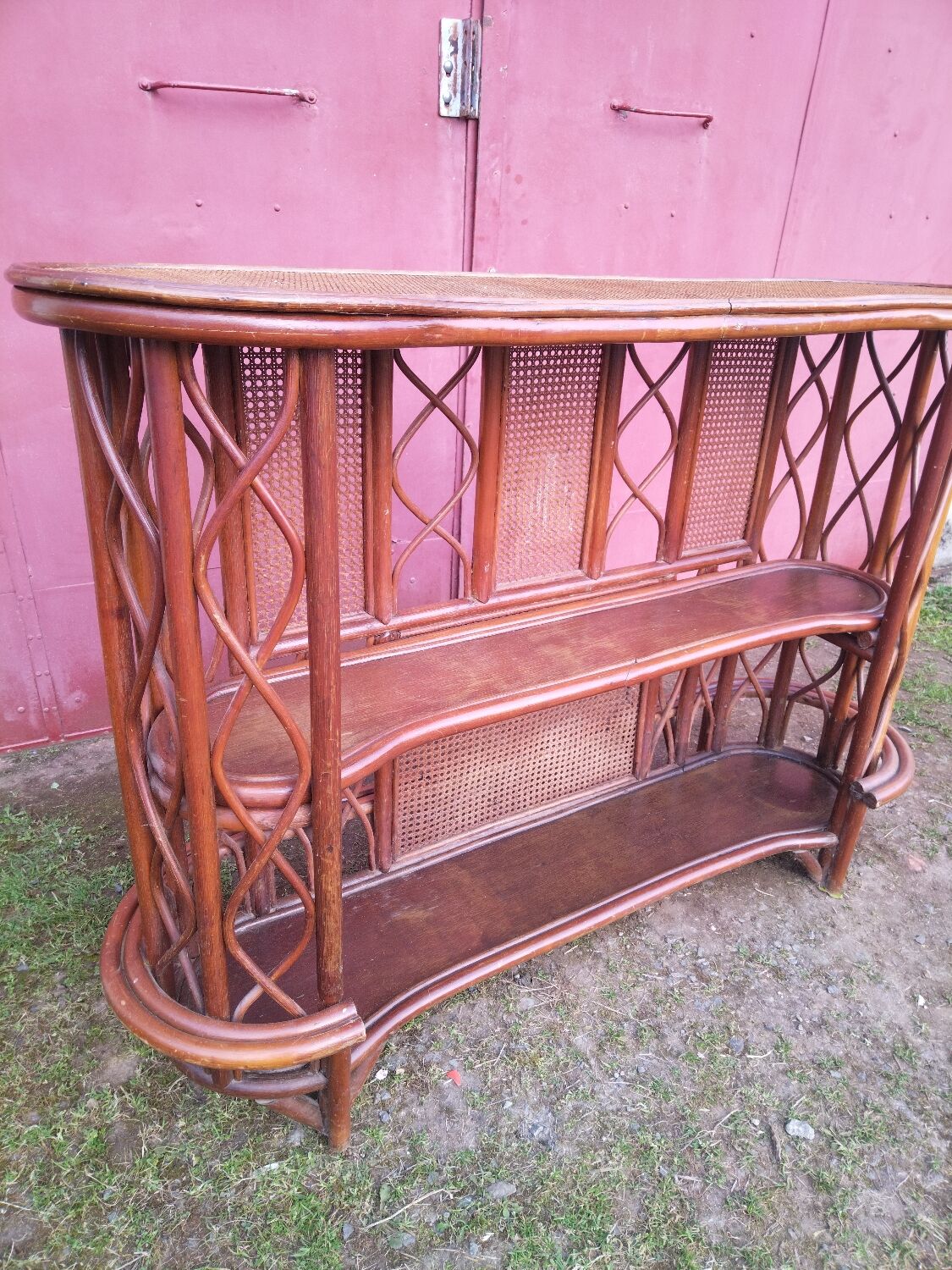 Rattan bar and canning 60's