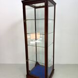 Beautiful mahogany museum display cabinet from England, circa 1925.