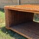 Woven rattan coffee table - 1970s