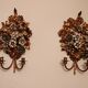 Hand-forged gilded silver-plated candle wall lamps by S. Salvadori
