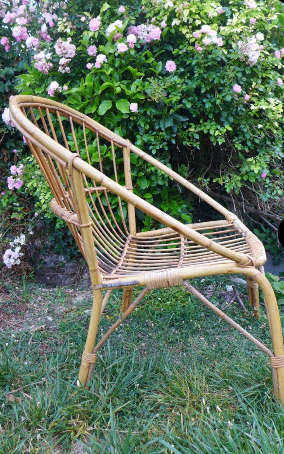 Vintage rattan armchair